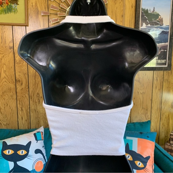 Forever 21 Off-White Ribbed Halter Tank Top - Picture 7 of 7